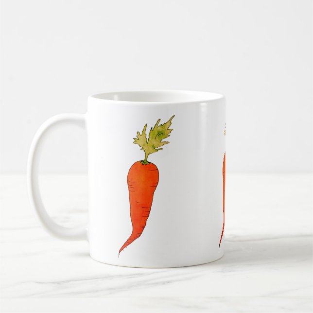 Taza De Café Playful Watercolor Carrot (Izquierda)