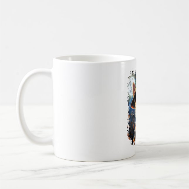 Taza De Café Plaza de Halloween del Perro Terrier (Izquierda)