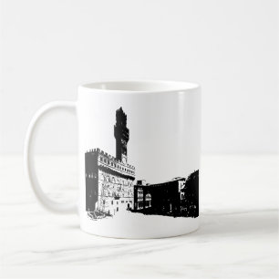 Taza De Café Plaza de la Señoría en Florencia, Italia central
