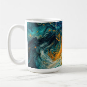 Taza De Café Plaza del Océano Cósmico - Resumen colorido