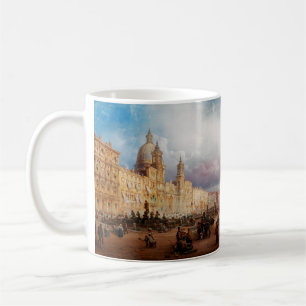 Taza De Café Plaza Navona Mercado Roma 1850 Arte