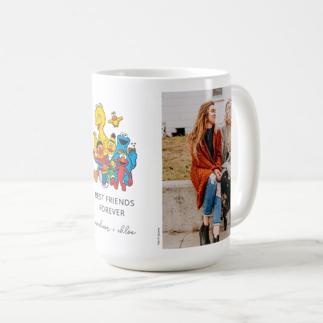 Taza De Café Plaza Sésamo 123 | Mejores Amigos - Foto (Anverso derecho)