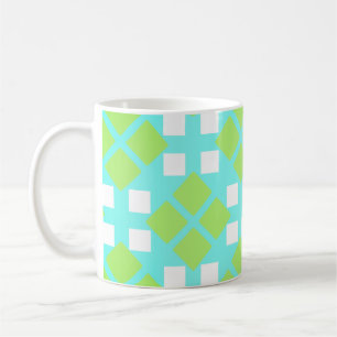 Taza De Café Plazas y diamantes en cian