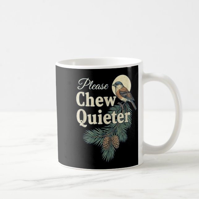 Taza De Café Please Chew Quieter Christmas Funny Novelty  (Derecha)