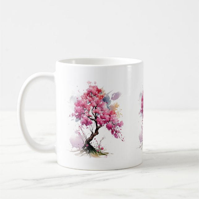 Taza De Café Pleno florecimiento Sakura Cherry Blossom Tree acu (Izquierda)