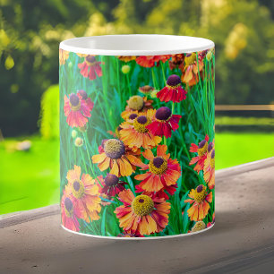 Taza De Café Plétanos de Helenium Rojo y Naranja
