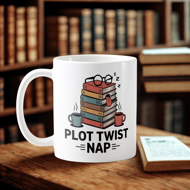 Taza De Café Plot Twist Nap | Funny Book Lover Design   (Subido por el creador)
