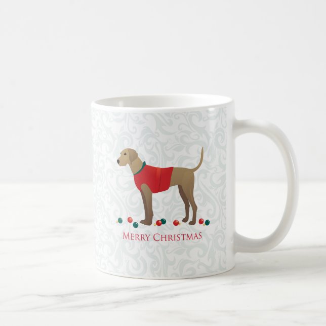 Taza De Café Plott Hound Hunting Dog Merry Christmas Design (Derecha)