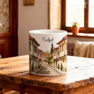 Taza De Café Plovdiv Viejo Bulgaria Casas de la Revitalización