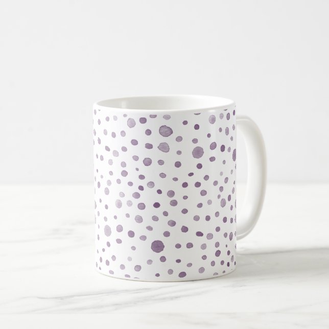 Taza De Café Plum Confetti Water Dots Classic Mug (Anverso derecho)