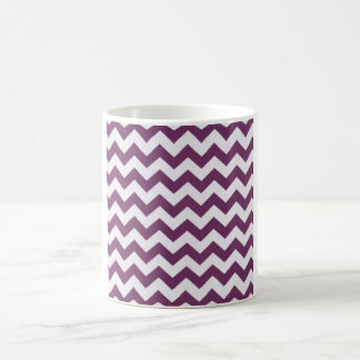 Taza De Café Plum Purple Chevron – Zigzag Blanco Texturizado