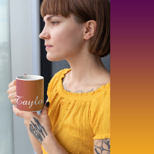 Taza De Café Plum Sunset - Personalizable Nombre Café Mug