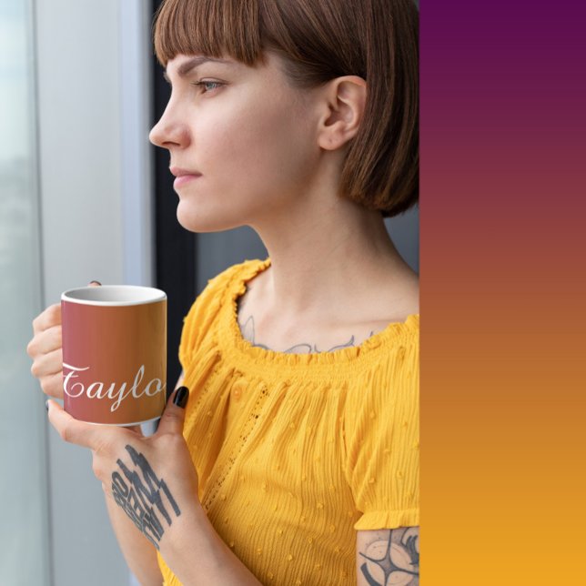 Taza De Café Plum Sunset - Personalizable Nombre Café Mug (Subido por el creador)