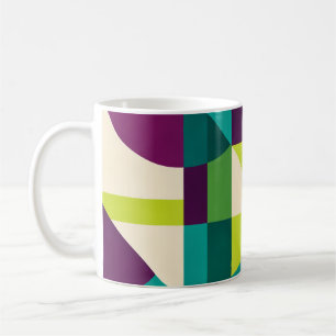 Taza De Café Plum Teal Geometric Abstract