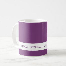 Taza De Café Pluma de color de tendencia púrpura - Nombre futur