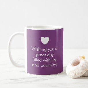 Taza De Café Pluma de color de tendencia púrpura - Nombre / Mug