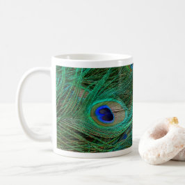 Taza De Café Pluma de pavo real azul india