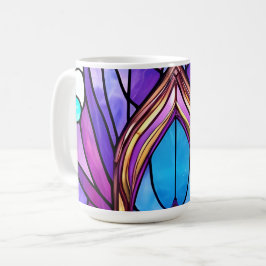 Taza De Café Pluma de pavo real de vidrio templado de estilo Ar