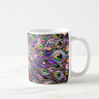 Taza De Café "Pluma de Pavo Real Iridescente Estética