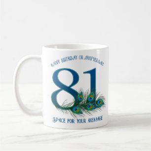 Taza De Café Pluma de pavo real para cumpleaños o aniversario n