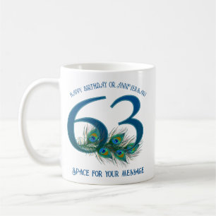 Taza De Café Pluma de pavo real para cumpleaños o aniversario n