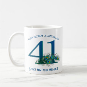 Taza De Café Pluma de pavo real para cumpleaños o aniversario n