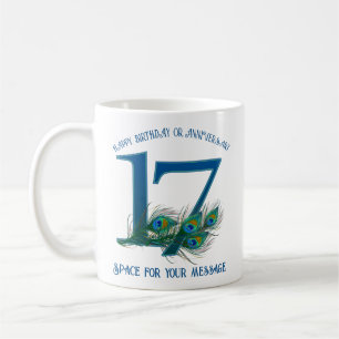 Taza De Café Pluma de pavo real para cumpleaños o aniversario n