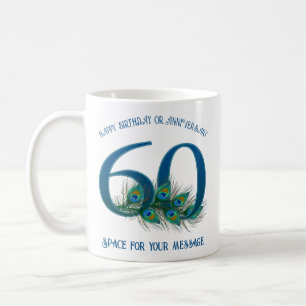 Taza De Café Pluma de pavo real para cumpleaños o aniversario n