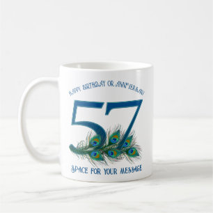 Taza De Café Pluma de pavo real para cumpleaños o aniversario n