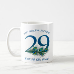 Taza De Café Pluma de pavo real para cumpleaños o aniversario n