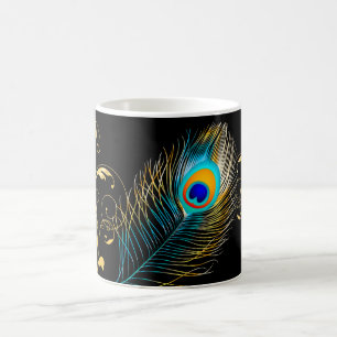 Taza De Café Pluma de pavo real PixDezines