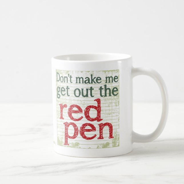 Taza De Café Pluma del rojo del profesor (Derecha)