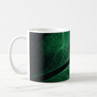 Taza De Café Pluma Verde, Hermosa Textura De Patrón.