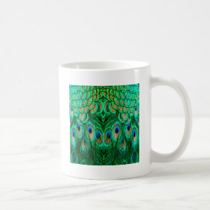 Taza De Café Plumas de Pavo Real Gloriosas