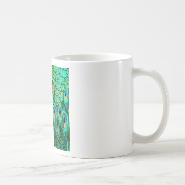Taza De Café Plumas de Pavo Real Gloriosas (Derecha)