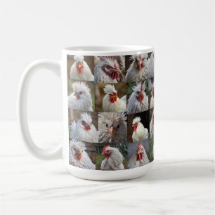 Taza De Café "Plumas en Foco: Un Retrato de una Gallina Blanca"