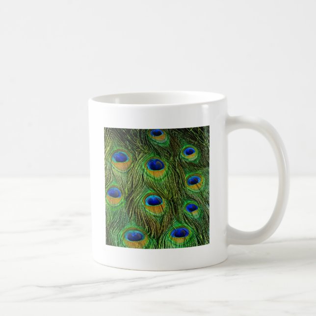 Taza De Café Plumas Hermosas de Pavo Real (Derecha)
