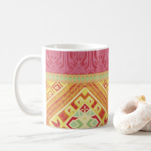 Taza De Café Plumas rojas y amarillas