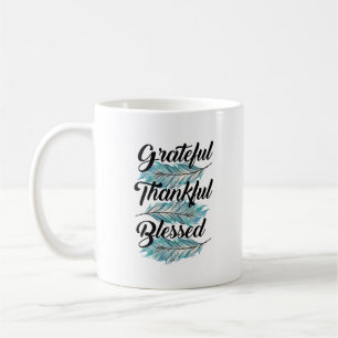 Taza De Café plumas verde azuladas agradecidas almohada bendeci
