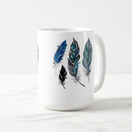 Taza De Café Plumas y colores bailan