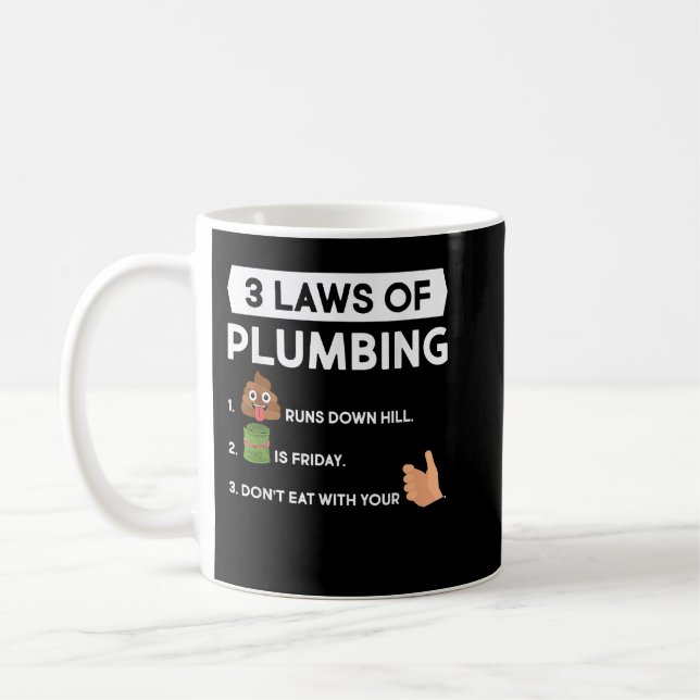 Taza De Café Plumber 3 Leyes De Pipefitter Handyman (Izquierda)