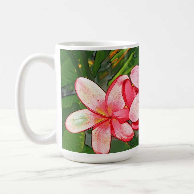 Taza De Café Plumerias rosadas  (Izquierda)