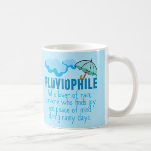 Taza De Café Pluviófilo Lover Bonito Azul paraguas