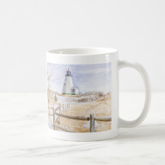 Taza De Café Plymought Lighthouse Watercolor