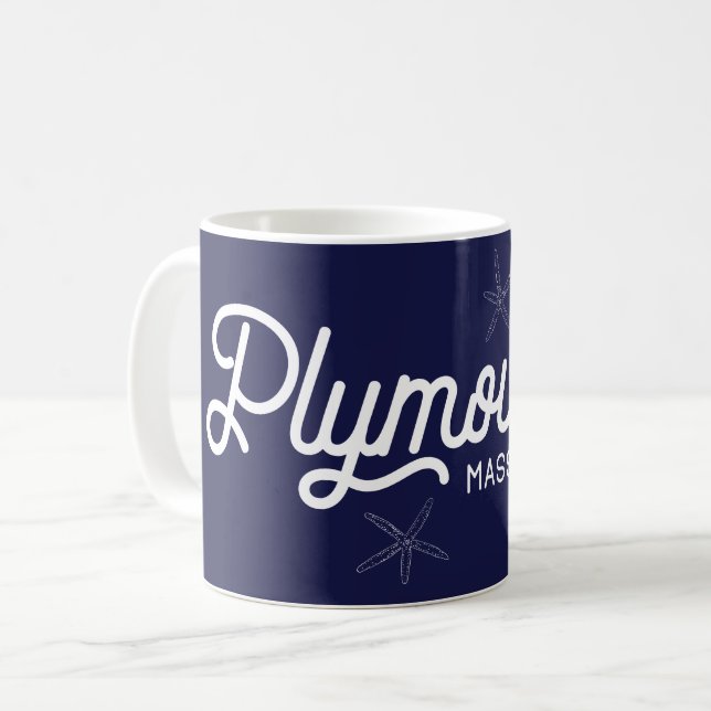 Taza De Café Plymouth Massachusetts Nautical Coffee Mug (Anverso izquierdo)
