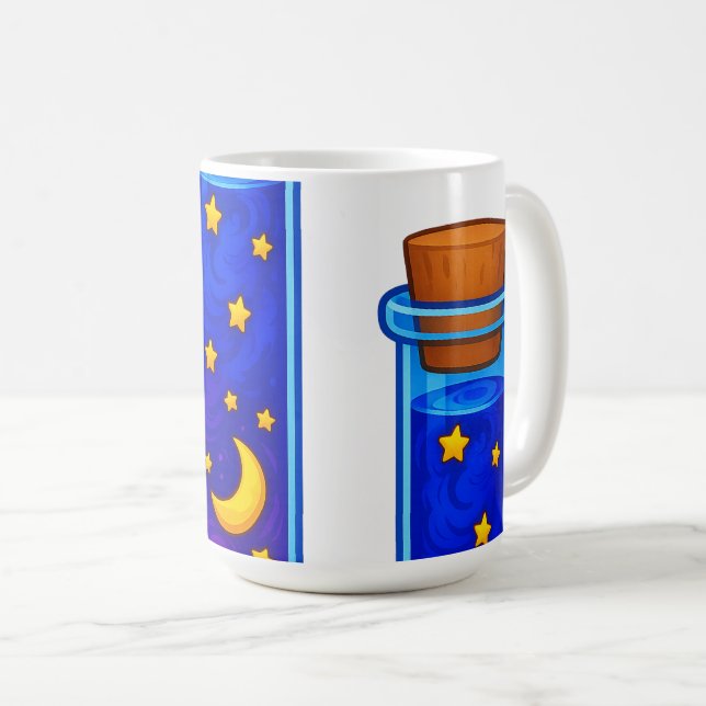 Taza De Café "Poción nocturna" - Botella mágica de estrellas y  (Anverso derecho)