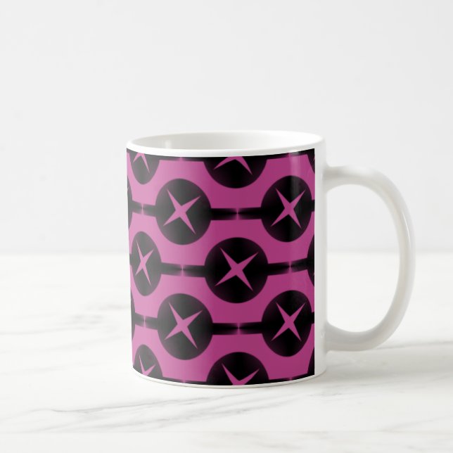 Taza De Café Poco frecuentes Círculos Mug, Fuchsia (Derecha)