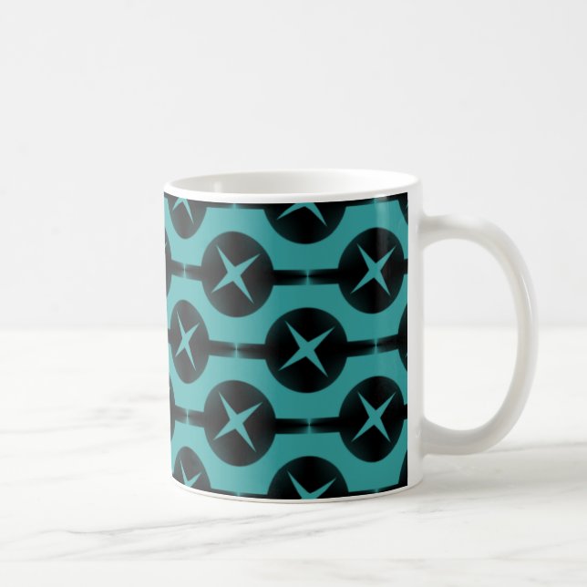 Taza De Café Poco frecuentes Círculos Mug, Turquesa (Derecha)