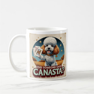 Taza De Café Poddle ama el juego de canasta 