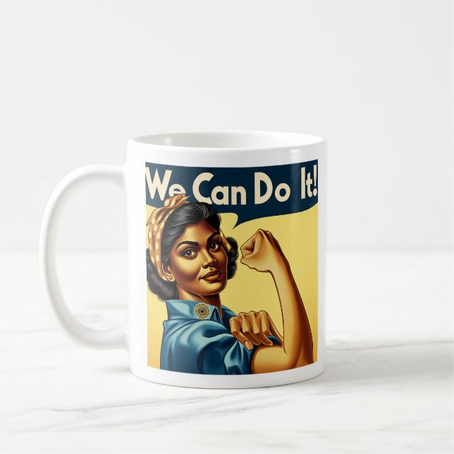 Taza De Café Podemos hacerlo - La india Rosie the Riveter (Izquierda)
